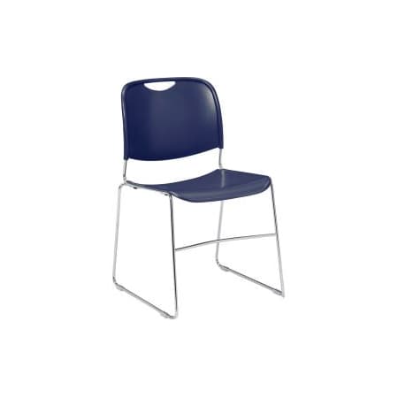National Public Seating Interion Stacking Chair With Mid Back, Plastic, Navy INT-8505